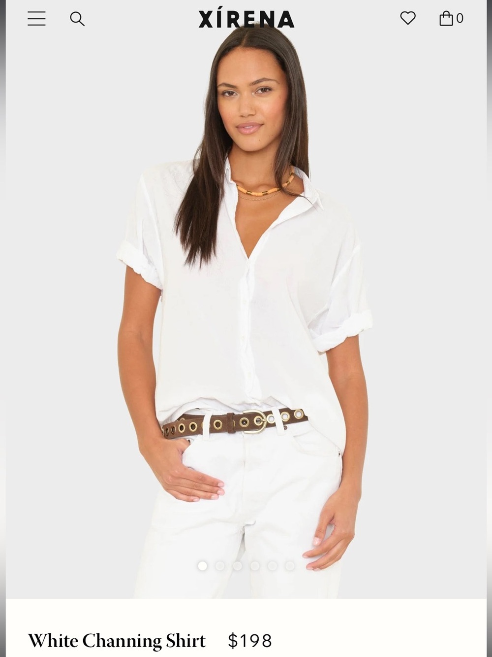 XiRENA White Short-Sleeve Channing Button-Down Shirt M (like new)